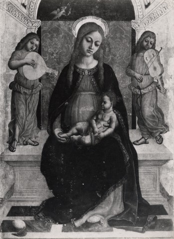 A. C. Cooper — Bevilacqua Giovanni Ambrogio - sec. XV/ XVI - Madonna con Bambino in trono e angeli musicanti — insieme